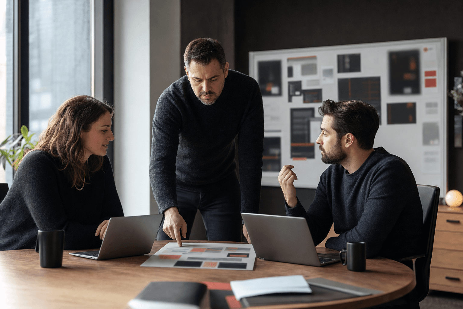 Owner-led team reviewing private workflow handoffs