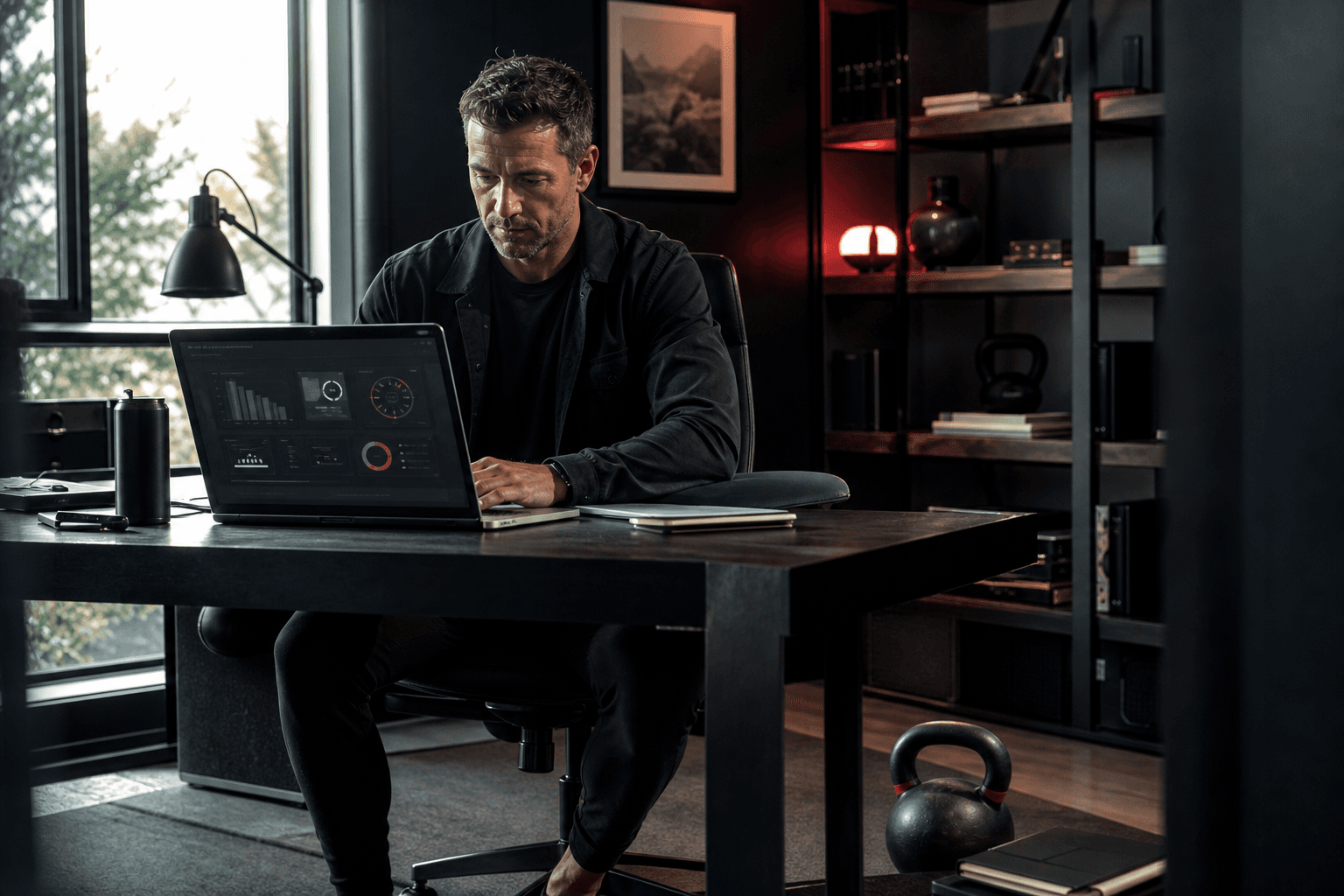 Founder dashboard view for fitness, schedule, and business execution