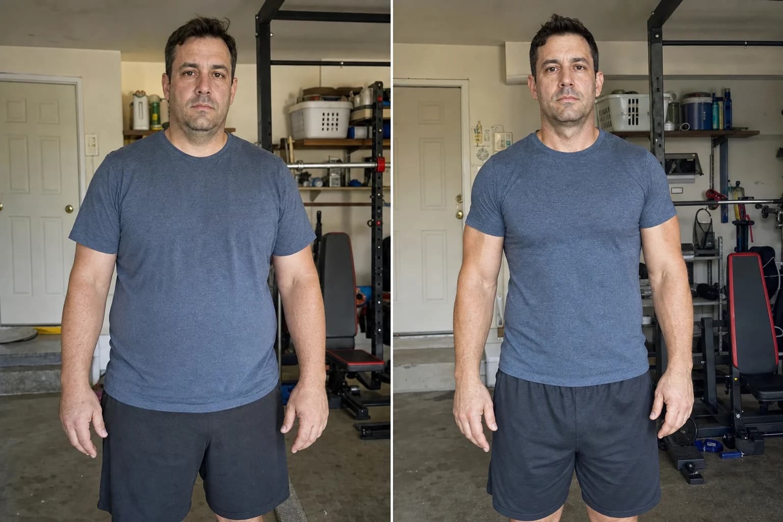 Kettlebell training setup in a garage gym